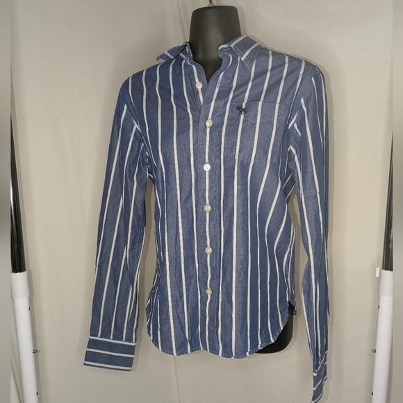 Abercrombie & Fitch Other - Abercrombie Blue and White Striped Button-Down | Vintage Y2K